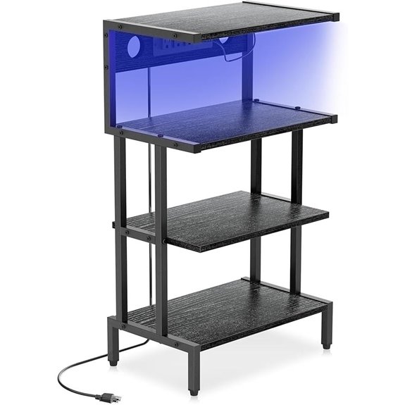 Aquzee 4-Tier Game Console Shelf with RGB Lighting