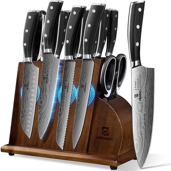 17-Piece German Stainless Steel Knife Block Set