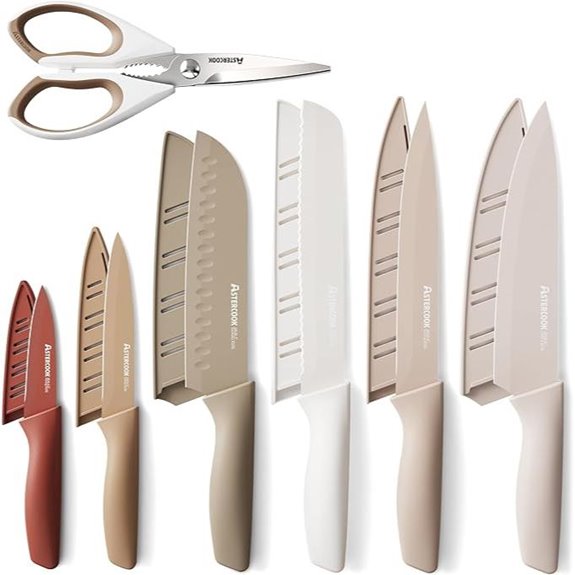 Astercook 13-Piece Kitchen Knife Set with Guards
