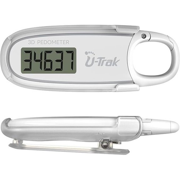3D Pedometer with Clip and Carabiner