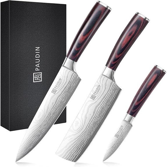 PAUDIN 3-Piece Kitchen Chef Knife Set