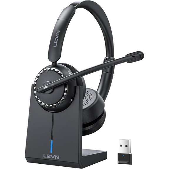 LEVN Wireless Headset with Mic and Noise Cancelling
