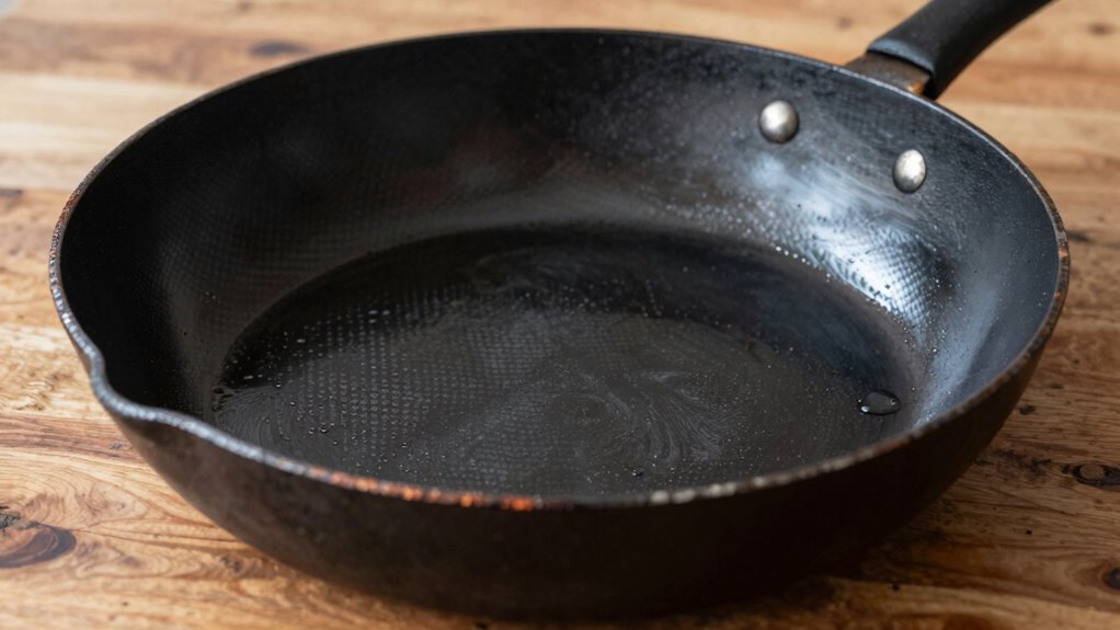 check pan seasoning appearance