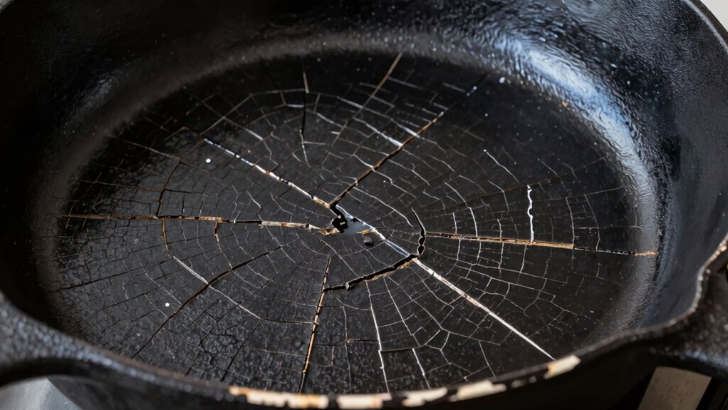 cracks in enameled cookware