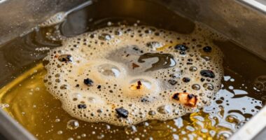 dark foam signals oil degradation