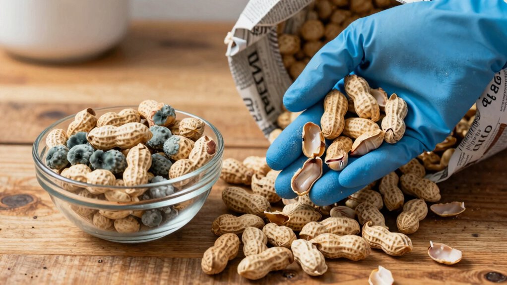 discard moldy peanuts immediately
