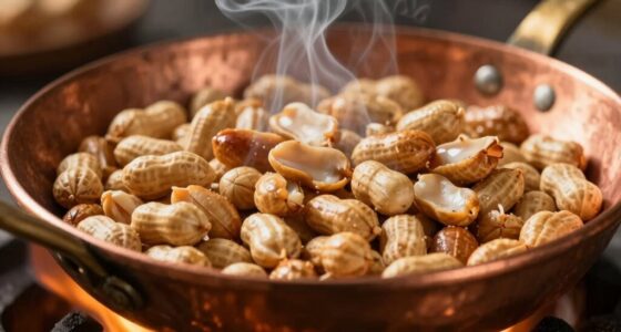 overroasting peanut kernels