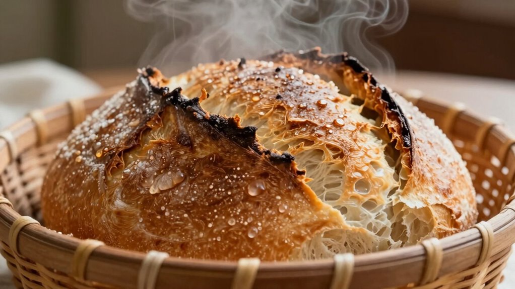 steam keeps bread moist