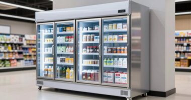 top glass door freezers