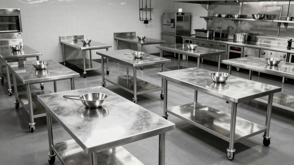 top stainless steel worktables