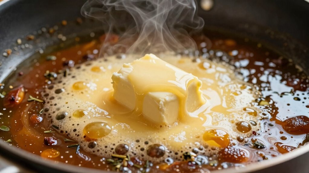 add butter off heat