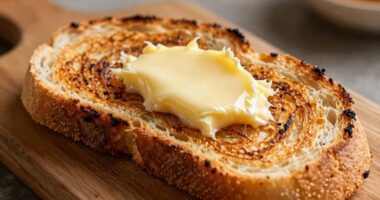 butter enhanced grilled bread