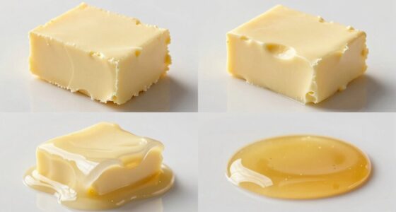 butter melting at varying temperatures
