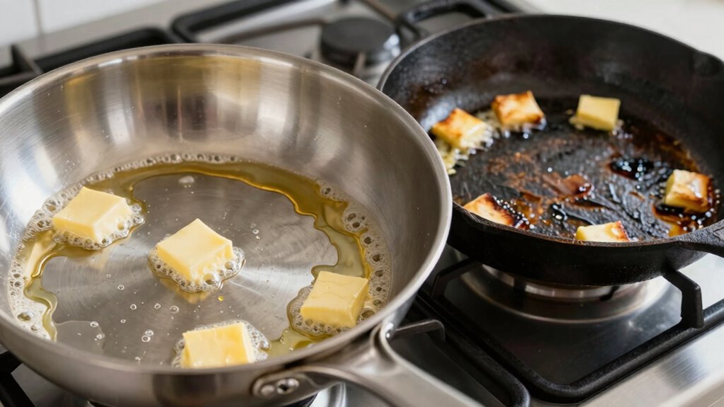 even heat prevents butter burning
