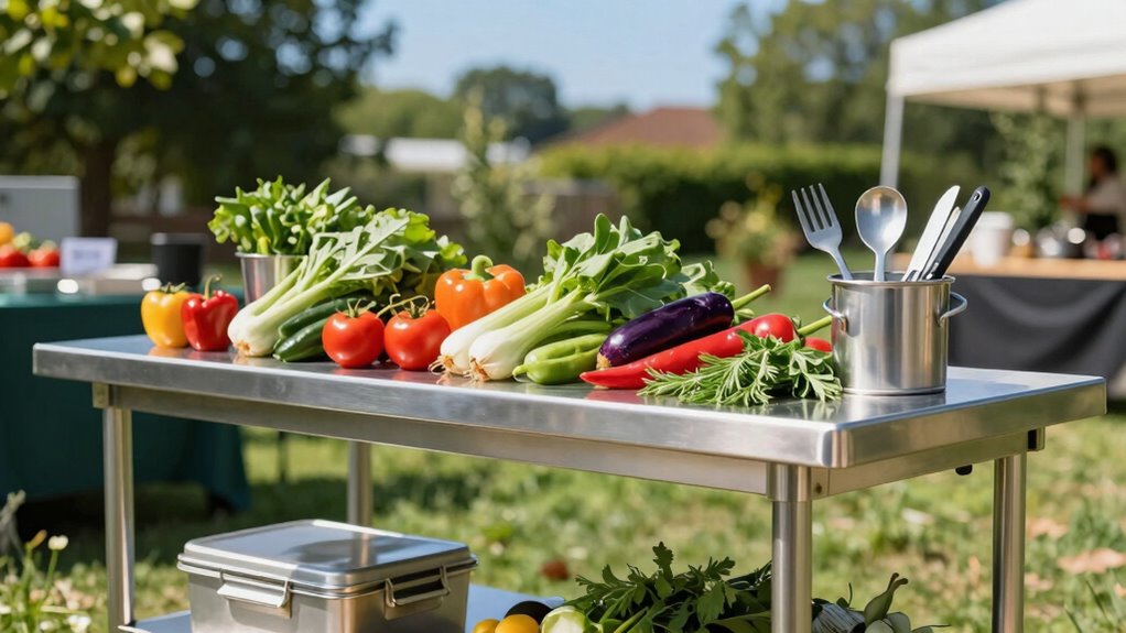 weather resistant outdoor prep tables
