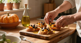 Autumn Bruschette: Mushroom, Squash, And New-Oil Toasts