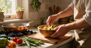 Garganelli Alle Zucchine Con Fave E Pomodoro