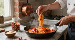 Pasta all'Amatriciana: Sweet Tomato, Crisp Guanciale, No Debate