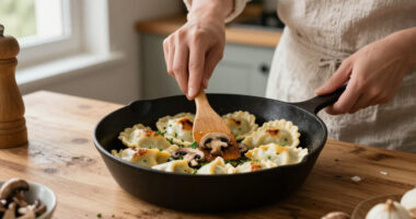 Skillet Pierogi With Mushrooms